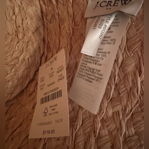 JCrew Woven Tote Bag with Ribbon Straps - Picture 4 of 4